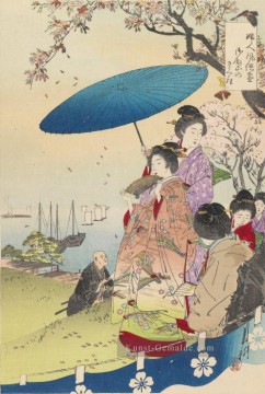 Geisha im Frühjahr 1890 Ogata Gekko Japanisch Ölgemälde